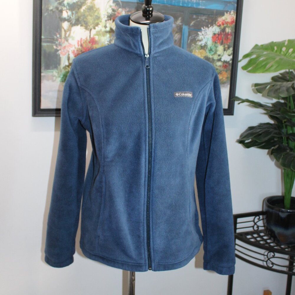 Columbia Women's Blue Fleece Full Zip Front Jacket - Size Medium